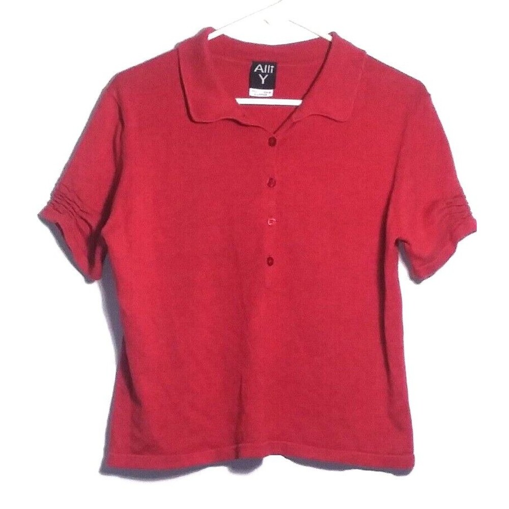 Alli Y Women Pullover Sweater XL Red  (see measurements)